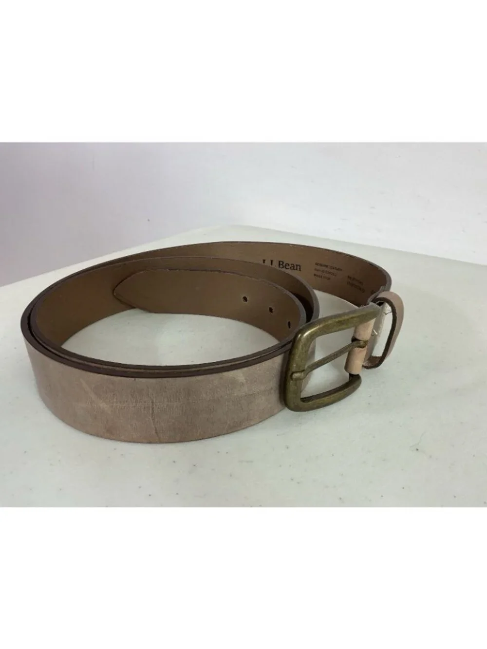 LL Bean Leather Belt Made in The UK Mens 46